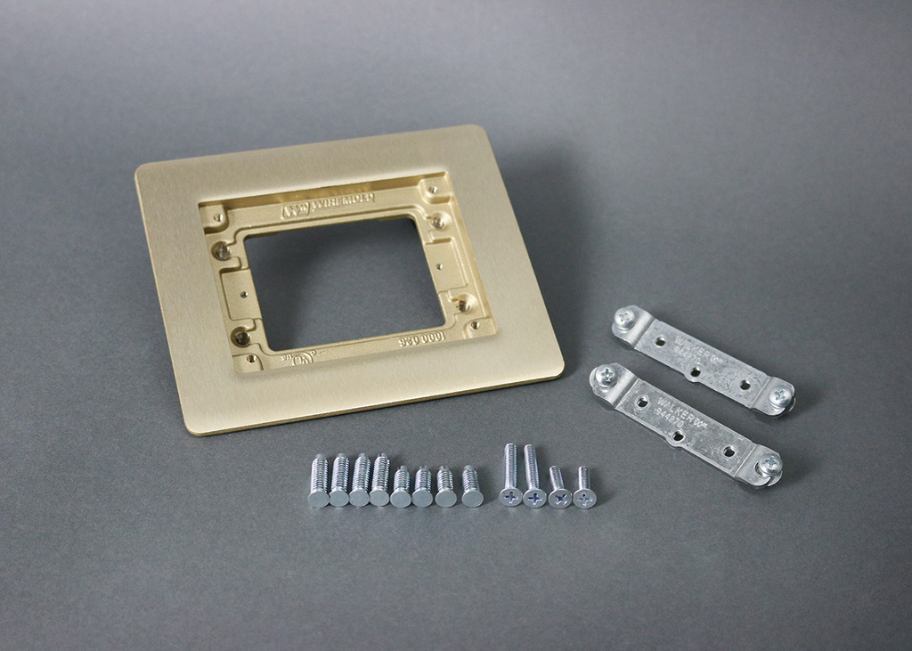 Mayer-DDS-Omnibox® Single Gang Rectangular Brass Carpet/Tile Flange-1