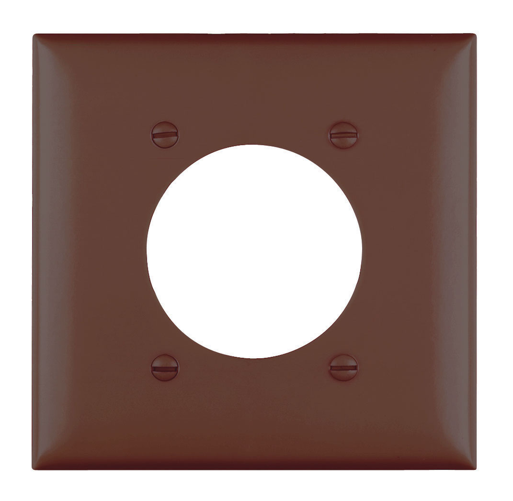 Product image for Pass & Seymour TP703 2Gang Wall Plate, 2.1563" Power Outlet Receptacle, Nylon, Standard - Brown