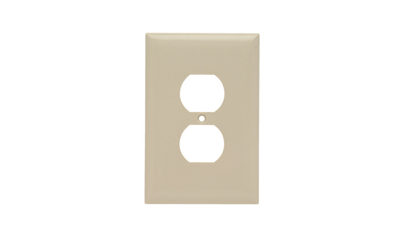 Mayer-DDS-Jumbo 1-Gang Thermoset Wall Plate, 1 Duplex Receptacle Opening, Ivory-1
