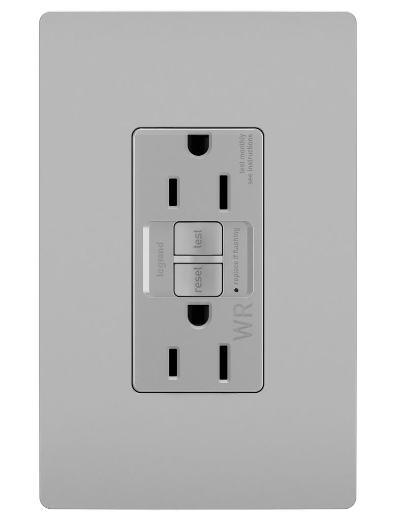 Mayer-DDS-radiant® Tamper-Resistant Weather-Resistant 15A Duplex Self-Test GFCI Receptacles with SafeLock® Protection, Gray-1