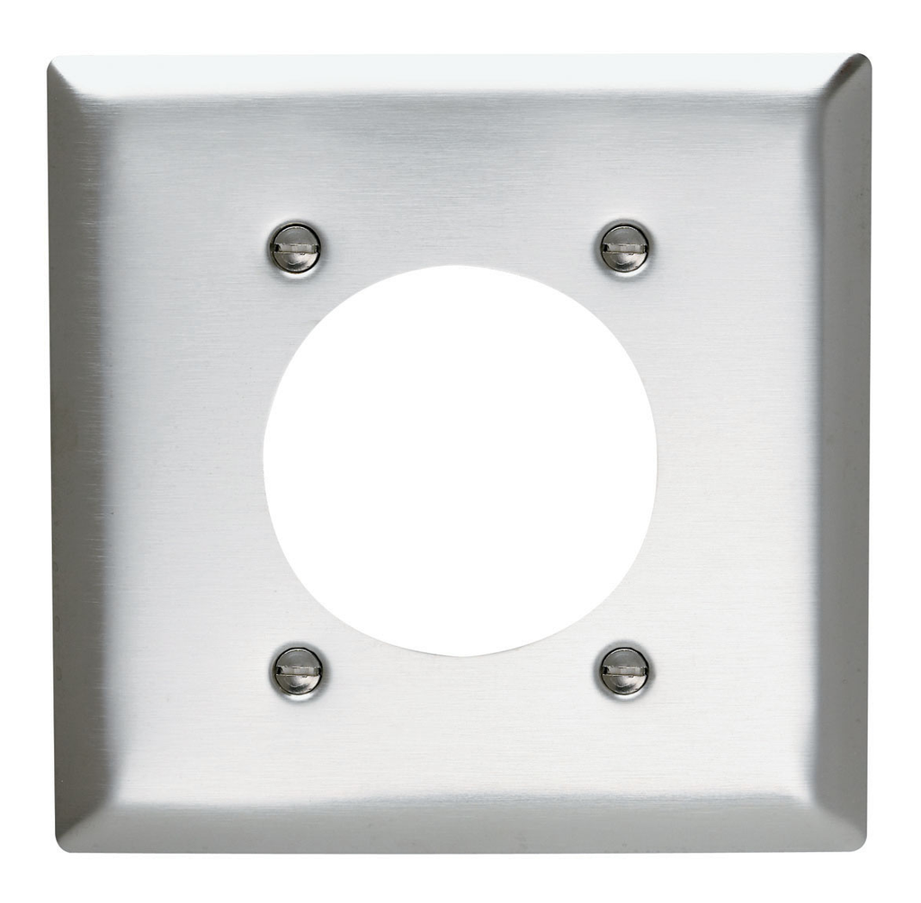 Mayer-DDS-2-Gang 302/304 Stainless Steel Wall Plate, Power Outlet Receptacle 2.1563-in Diameter Opening-1