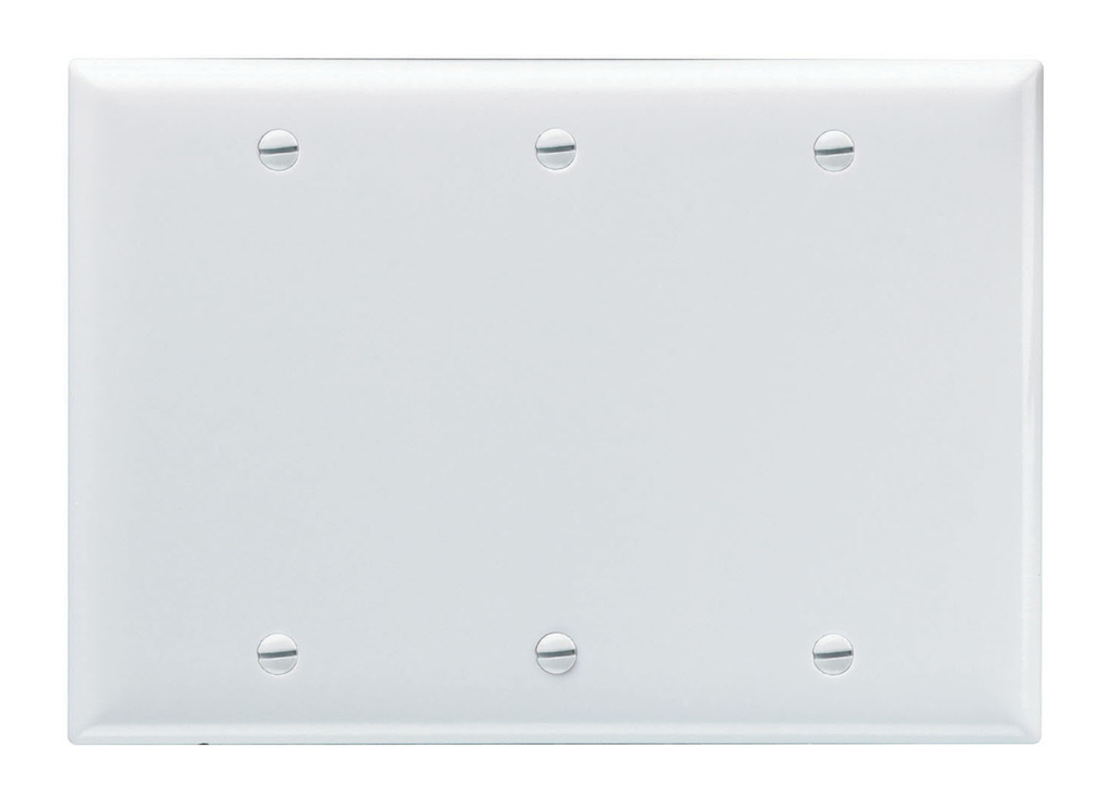 Product image for Pass & Seymour SP33-I 3Gang Wall Plate, Blank, Standard - Ivory