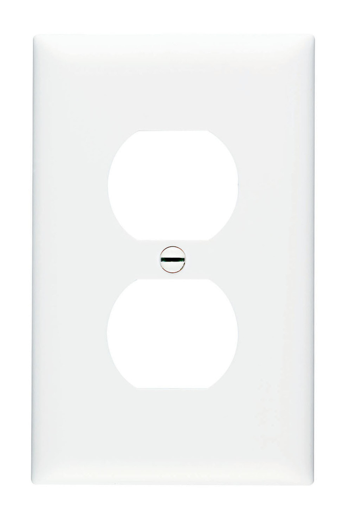 Mayer-DDS-TradeMaster® Jumbo 1-Gang Nylon Wall Plate, 1 Duplex Receptacle Opening, White-1