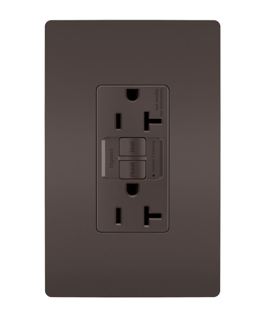 Mayer-DDS-radiant® 20A Duplex Self-Test GFCI Receptacles with SafeLock® Protection, Brown-1