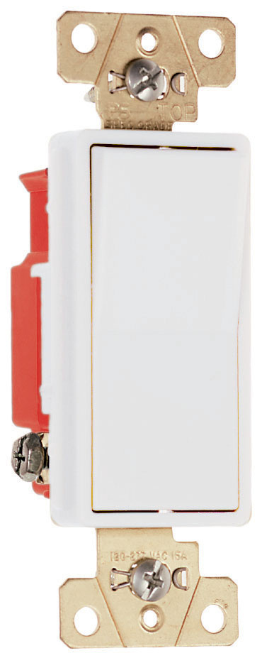 Product image for Pass & Seymour 2623-W Three-Way, Back And Side Wire, Decorator Switch, 20 Amps, 120/277 Volts, White.
