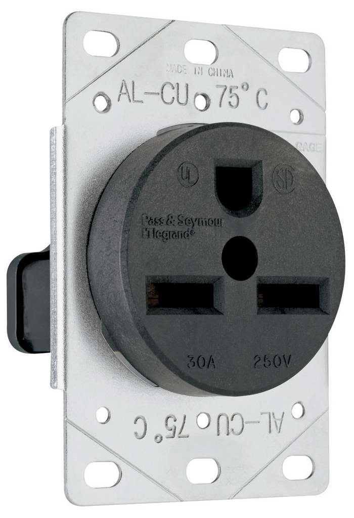 Mayer-DDS-30A 250V 6-30R Straight Blade Single Flush Receptacle, 2-Pole, 3-Wire-1