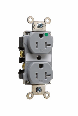 Mayer-DDS-20A 125V Hospital-Grade Tamper-Resistant Duplex Receptacle, Back and Side Wire, Gray-1