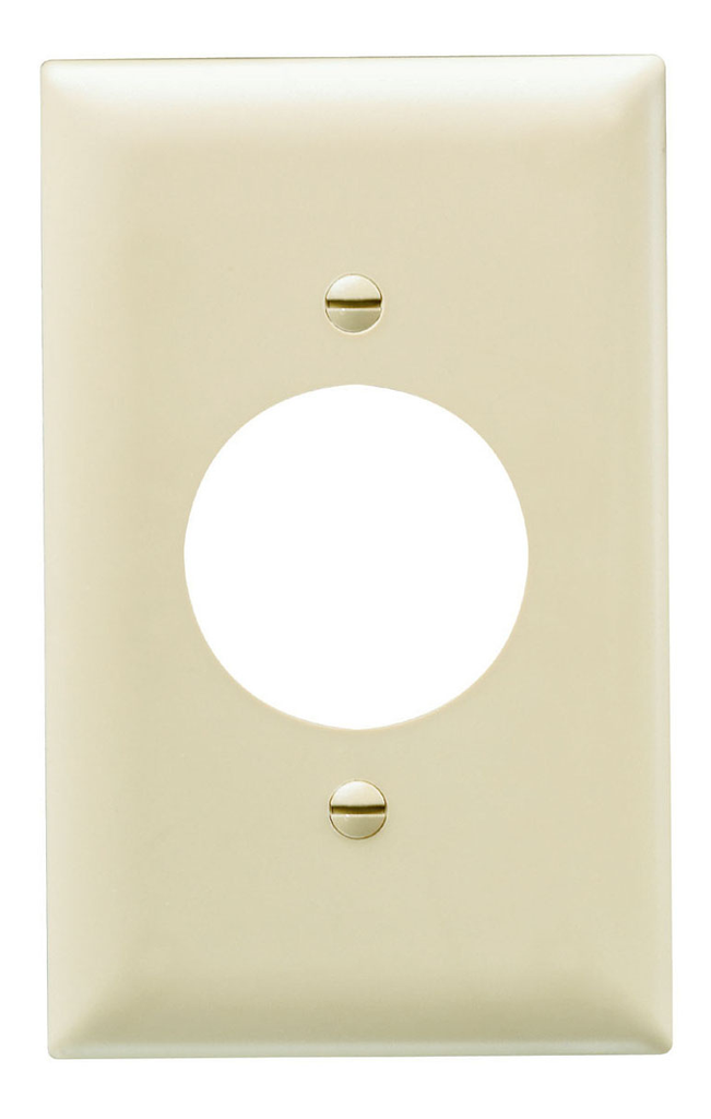 Mayer-DDS-TradeMaster® 1-Gang Nylon Wall Plate, 1.5938-in Power Outlet Receptacle Opening, 2 Mtg Holes, Ivory-1