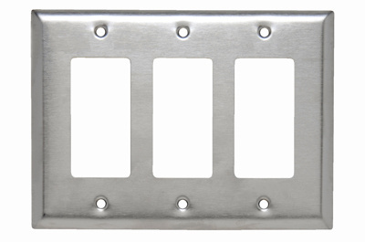 Mayer-DDS-Junior Jumbo 3-Gang 302/304 Stainless Steel Wall Plate, Decorator Openings-1