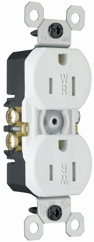 Mayer-DDS-Trademaster® 15A 125V Tamper-Resistant Weather-Resistant Duplex Receptacle, White-1