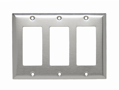 Mayer-DDS-3-Gang 302/304 Stainless Steel Wall Plate, 3 Decorator Openings-1