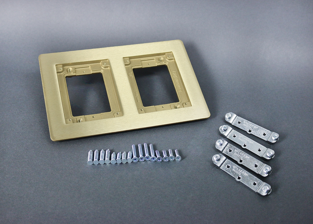 Mayer-DDS-Omnibox® Double Gang Rectangular Brass Carpet/Tile Flange-1