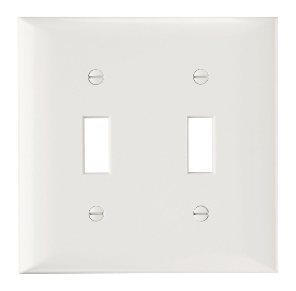 Mayer-DDS-2-Gang Thermoset Wall Plate, 2 Toggle Switch Openings, White-1