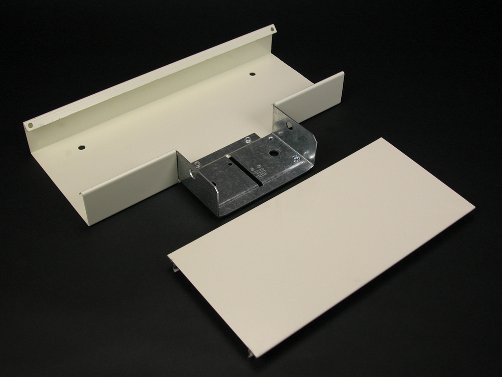 Product image for Wiremold V4015 12" Ivory Steel Multiple Channel Raceway Wall Box Connector