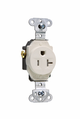 Mayer-DDS-20A 125V Construction Spec-Grade Tamper-Resistant Single Receptacle, Back and Side Wire, Light Almond-1