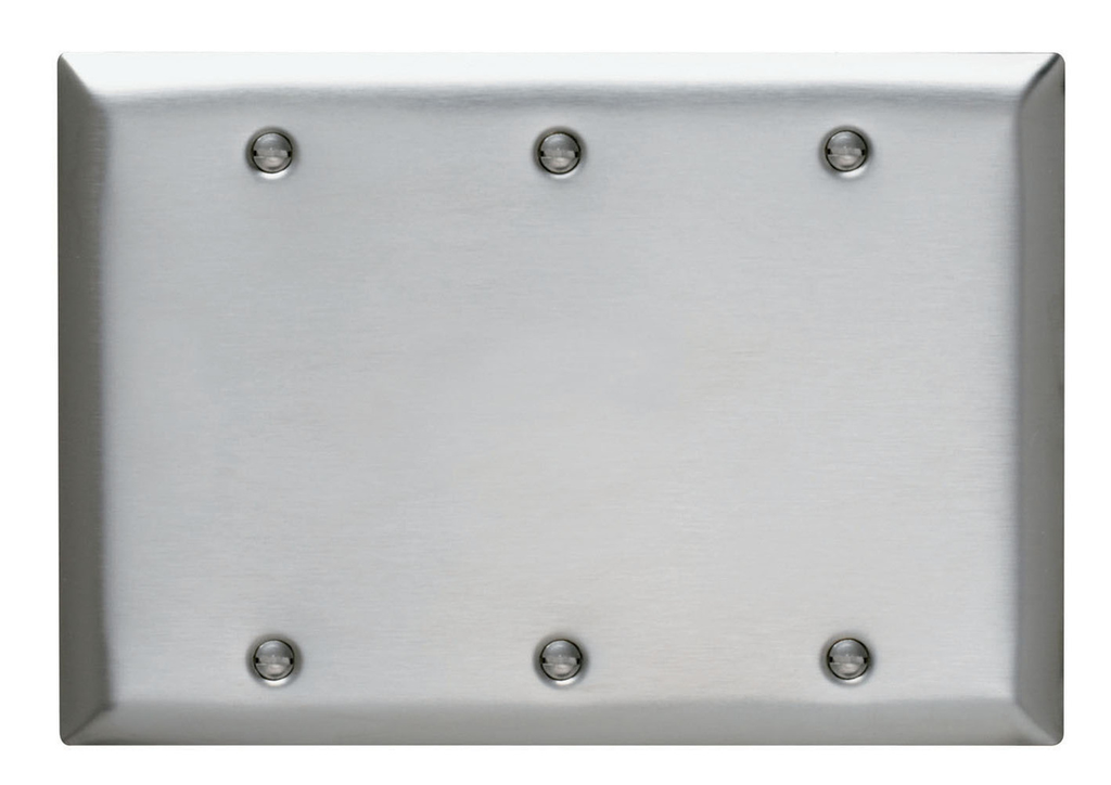 Mayer-DDS-3-Gang 302/304 Stainless Steel Wall Plate, Blank, Box Mounted-1