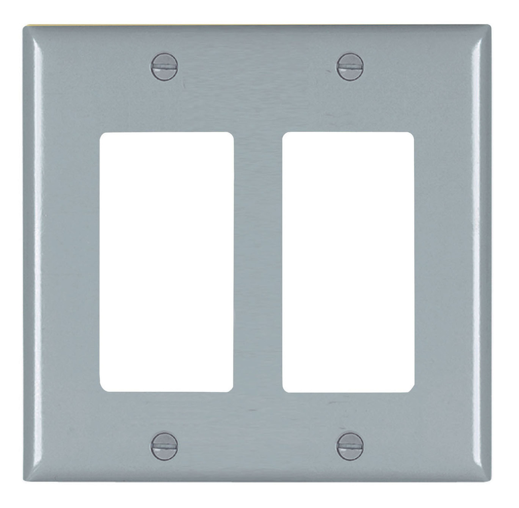 Product image for Pass & Seymour TP262-GRY 2Gang Wall Plate, GFCI, Nylon, Standard - Gray