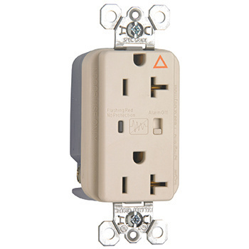 Product image for Pass & Seymour IG5362-LASP Isolated Ground Surge Protective Duplex Receptacle, Back & Side Wire, 20A 125V - Light Almond