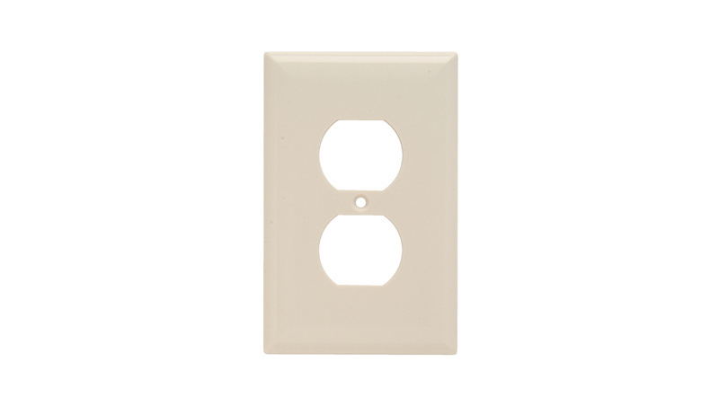 Mayer-DDS-Junior Jumbo 1-Gang Thermoset Wall Plate, 1 Duplex Receptacle Opening, Light Almond-1