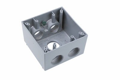 Mayer-DDS-Weatherproof Two Gang Box, Gray-1