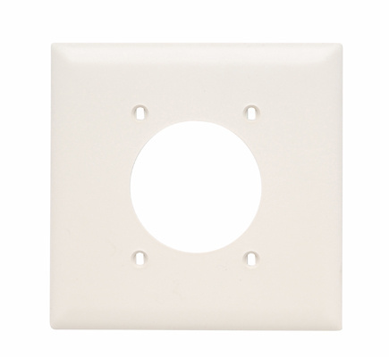Mayer-DDS-TradeMaster® 2-Gang Nylon Wall Plate, 2.1563-in Power Outlet Receptacle Opening, 4 Mtg Holes, Light Almond-1