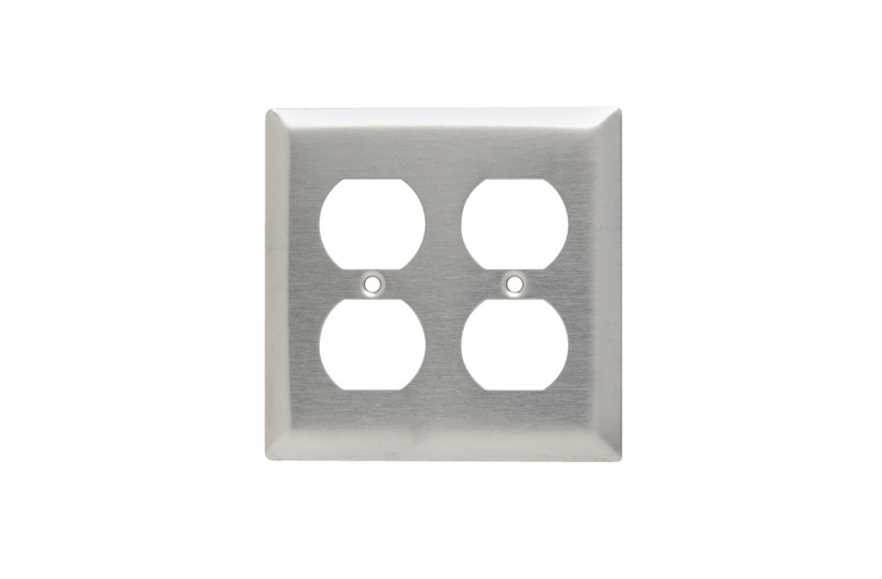 Mayer-DDS-2-Gang 302/304 Stainless Steel Wall Plate, Duplex Receptacle Openings-1