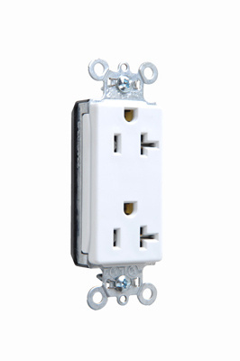 PT26352-W - PlugTail® 20A 125V Spec-Grade Decorator Duplex Receptacle, White