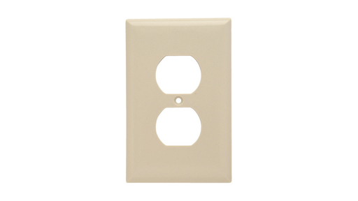 Mayer-DDS-Junior Jumbo 1-Gang Thermoset Wall Plate, 1 Duplex Receptacle Opening, Ivory-1