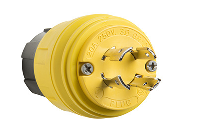 Mayer-DDS-Turnlok® Watertight Locking Plug, 20A 3Φ250V, NEMA 4X/6P Rated, NEMA L15-20P Config, Yellow-1