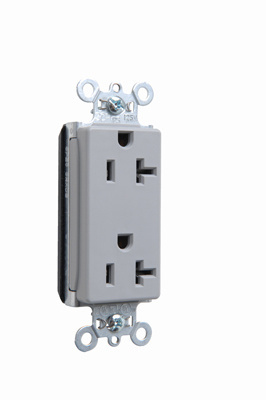 PT26352-GRY - PlugTail® 20A 125V Spec-Grade Decorator Duplex Receptacle, Gray