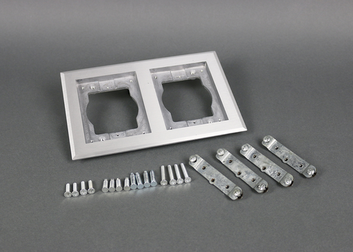 828TCAL - Omnibox® Double Gang Rectangular Aluminum Carpet/Tile Flange
