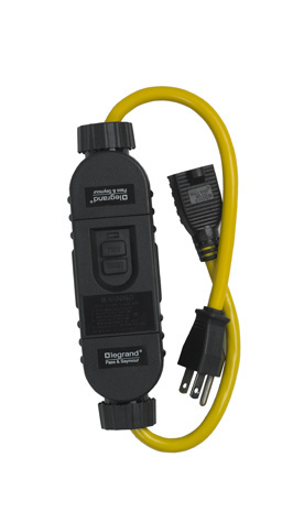 1597PC2A - Portable 2-Foot In-Line 15A Self-Test GFCI with Straight Blade Plug and Connector, Automatic Reset