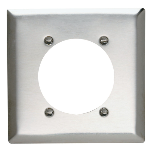 Mayer-DDS-2-Gang 302/304 Stainless Steel Wall Plate, Power Outlet Receptacle 2.375-in Diameter Opening-1