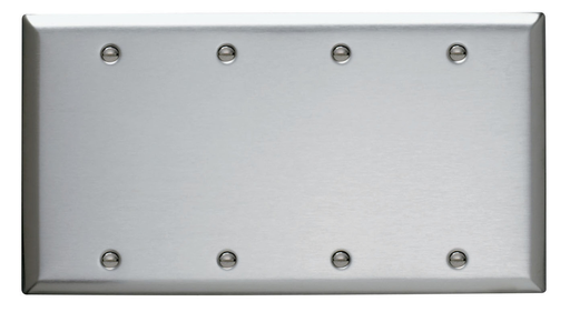 Mayer-DDS-4-Gang 302/304 Stainless Steel Wall Plate, Blank, Box Mounted-1