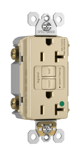 Mayer-DDS-Hospital Grade 20A Duplex Self-Test GFCI Receptacles with SafeLock® Protection, Ivory-1