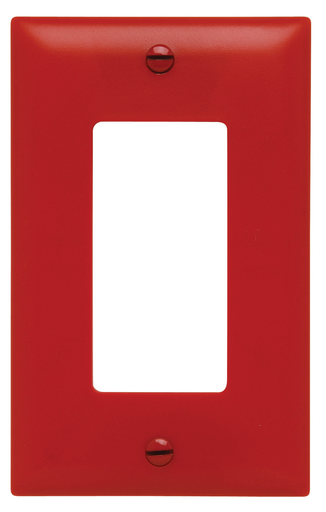 TP26-RED - TradeMaster® 1-Gang Nylon Wall Plate, 1 Decorator Opening, Red