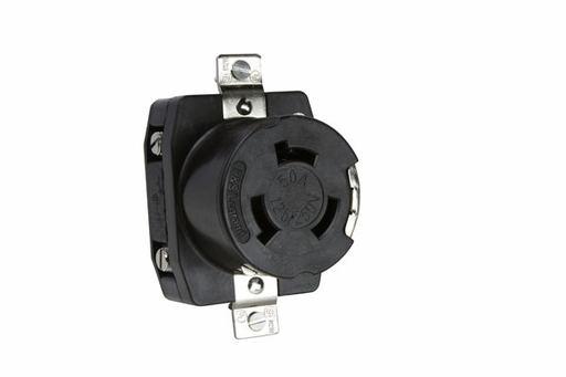 CR6369 - 50A 125/250V Corrosion-Resistant Single Receptacle, 3-Pole 4-Wire, Black