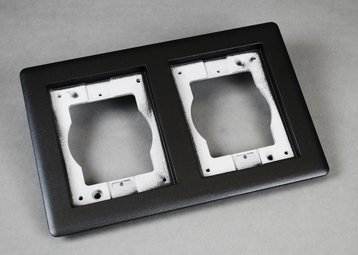 827TCAL-BK - Omnibox® Double Gang Rectangular Aluminum Carpet/Tile Flange