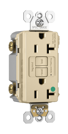 Mayer-DDS-Hospital Grade Tamper-Resistant 20A Duplex Self-Test GFCI Receptacles with SafeLock® Protection, Ivory-1
