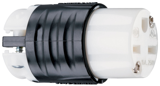 15A, 250V Extra-Hard Use Spec-Grade Connector, Black and White