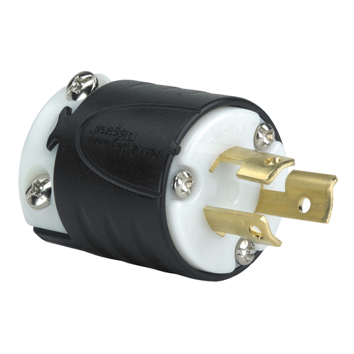 15A NEMA L615 Plug - Black Back, White Front Body