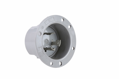 Product image for Pass & Seymour L630-FI Turnlok Flanged Inlet, 3wire, 30amp 250V - Gray