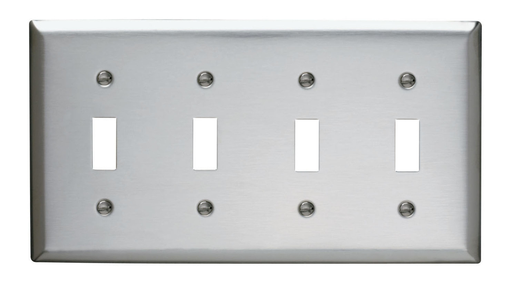 Mayer-DDS-4-Gang 302/304 Stainless Steel Wall Plate, 4 Toggle Switch Openings-1