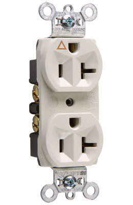 IG5362-W - 20A 125V Heavy Duty Spec-Grade Isolated Ground Duplex Receptacle, Back and Side Wire, White