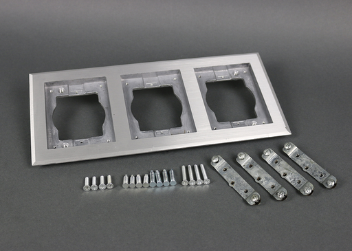 838TCAL - Omnibox® Triple Gang Rectangular Aluminum Carpet/Tile Flange