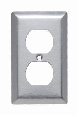 Mayer-DDS-1-Gang 430 Stainless Steel Wall Plate, 1 Duplex Receptacle Opening-1