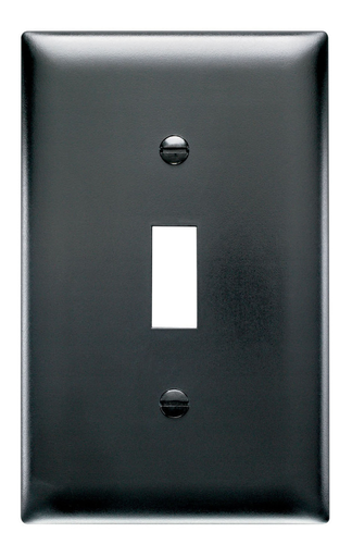 Product image for Pass & Seymour TP1-BK 1Gang Wall Plate, Toggle Switch, Nylon, Standard - Black