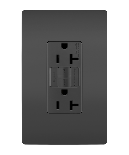 Mayer-DDS-radiant® Tamper-Resistant 20A Duplex Self-Test GFCI Receptacle with SafeLock® Protection, Black-1