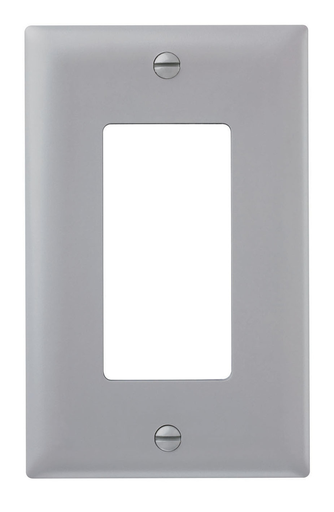 TradeMaster® 1-Gang Nylon Wall Plate, 1 Decorator Opening, Gray