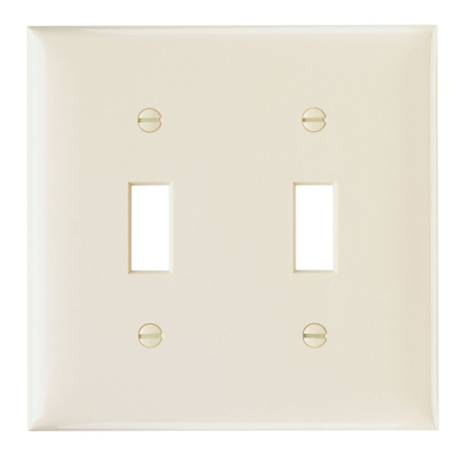 Mayer-DDS-2-Gang Thermoset Wall Plate, 2 Toggle Switch Openings, Light Almond-1